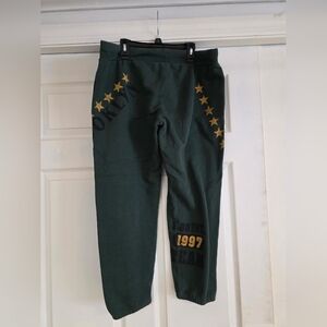 Men's Green Joggers with Star Design